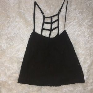 Lace black crop top